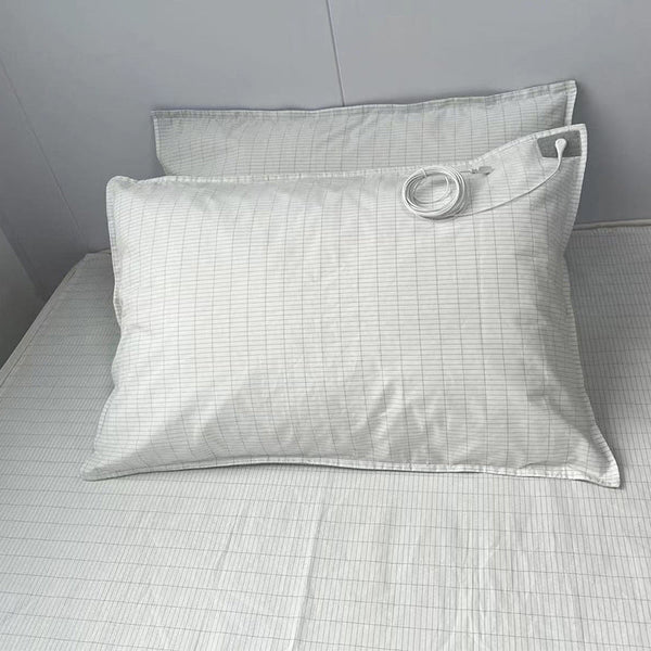 HKM-992851 Grounding Gas Conductive Silver Fiber and Cotton Pillowcase Cover in White