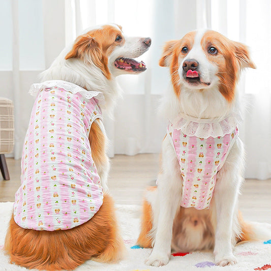 HKM-9929533 All-Cotton Breathable Pet Clothing for Large Dogs and Cats - Multiple Colors and Sizes Available