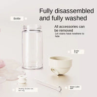 HKM-9929789 Small Pet Drinker Kettle for Hamsters, Mice & Chipmunks - 125ml High Borosilicate Glass with Silicone and Plastic Components