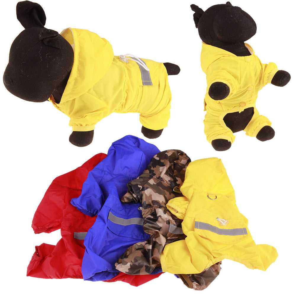 HKM-9930301 Pet Raincoat with Hat - Four Color Options, Casual Style, Acrylic Material