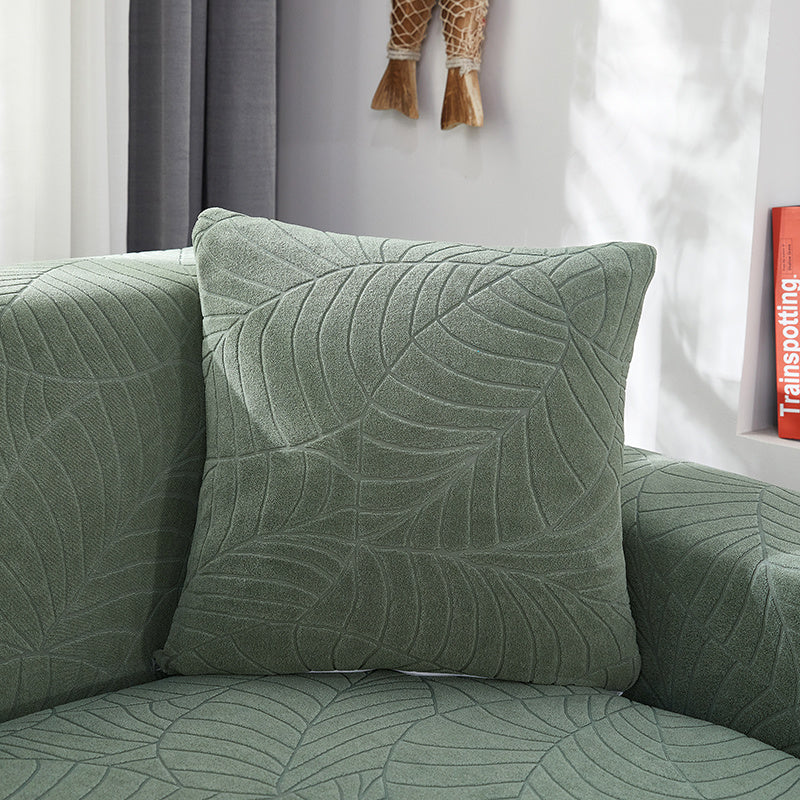 HKM-993107 Nordic Style Knitted Pillow Case Set - Big Leaf Design, 45x45cm, Multiple Colors Available