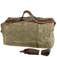 HKM-993107 Vintage Leather and Canvas Weekend Duffle Bag for Men