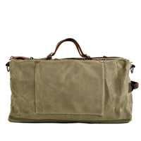 HKM-993107 Vintage Leather and Canvas Weekend Duffle Bag for Men