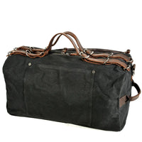 HKM-993107 Vintage Leather and Canvas Weekend Duffle Bag for Men