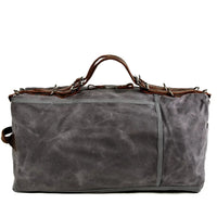 HKM-993107 Vintage Leather and Canvas Weekend Duffle Bag for Men