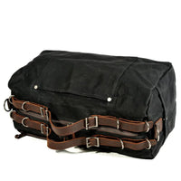 HKM-993107 Vintage Leather and Canvas Weekend Duffle Bag for Men