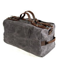 HKM-993107 Vintage Leather and Canvas Weekend Duffle Bag for Men