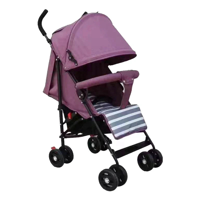 HKM-993235 Lightweight Durable Baby Stroller with Comfortable Mechanical Backrest - Available in Red, Purple, Green, and Gray