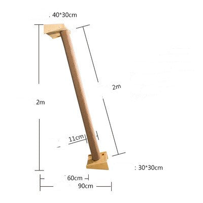 HKM-9932989 Solid Wood Cat Climbing Frame with Multi-Style Litter Options for Adult Cats and Kittens