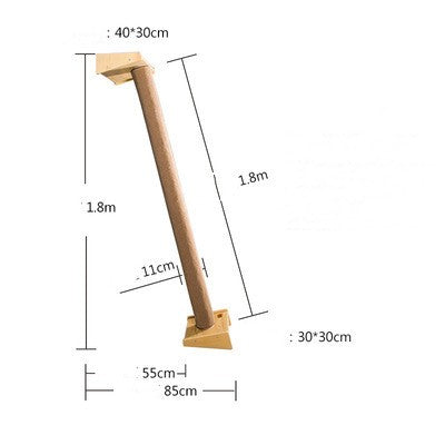 HKM-9932989 Solid Wood Cat Climbing Frame with Multi-Style Litter Options for Adult Cats and Kittens