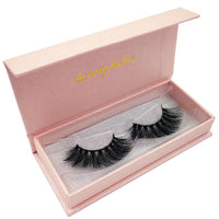 HKM-993427 3D Mink Hair Thick Eyelashes - Model #62, Cotton Stem, 1 Pair, 1.4cm Length