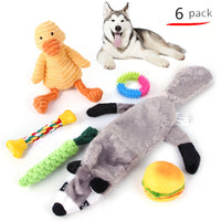 HKM-9934525 Durable Cotton Rope and Plush Dog Toy Set for Teeth Cleaning and Grinding