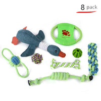 HKM-9934525 Durable Cotton Rope and Plush Dog Toy Set for Teeth Cleaning and Grinding
