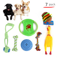 HKM-9934525 Durable Cotton Rope and Plush Dog Toy Set for Teeth Cleaning and Grinding