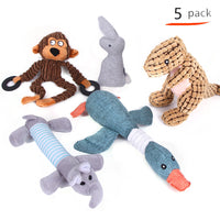 HKM-9934525 Durable Cotton Rope and Plush Dog Toy Set for Teeth Cleaning and Grinding