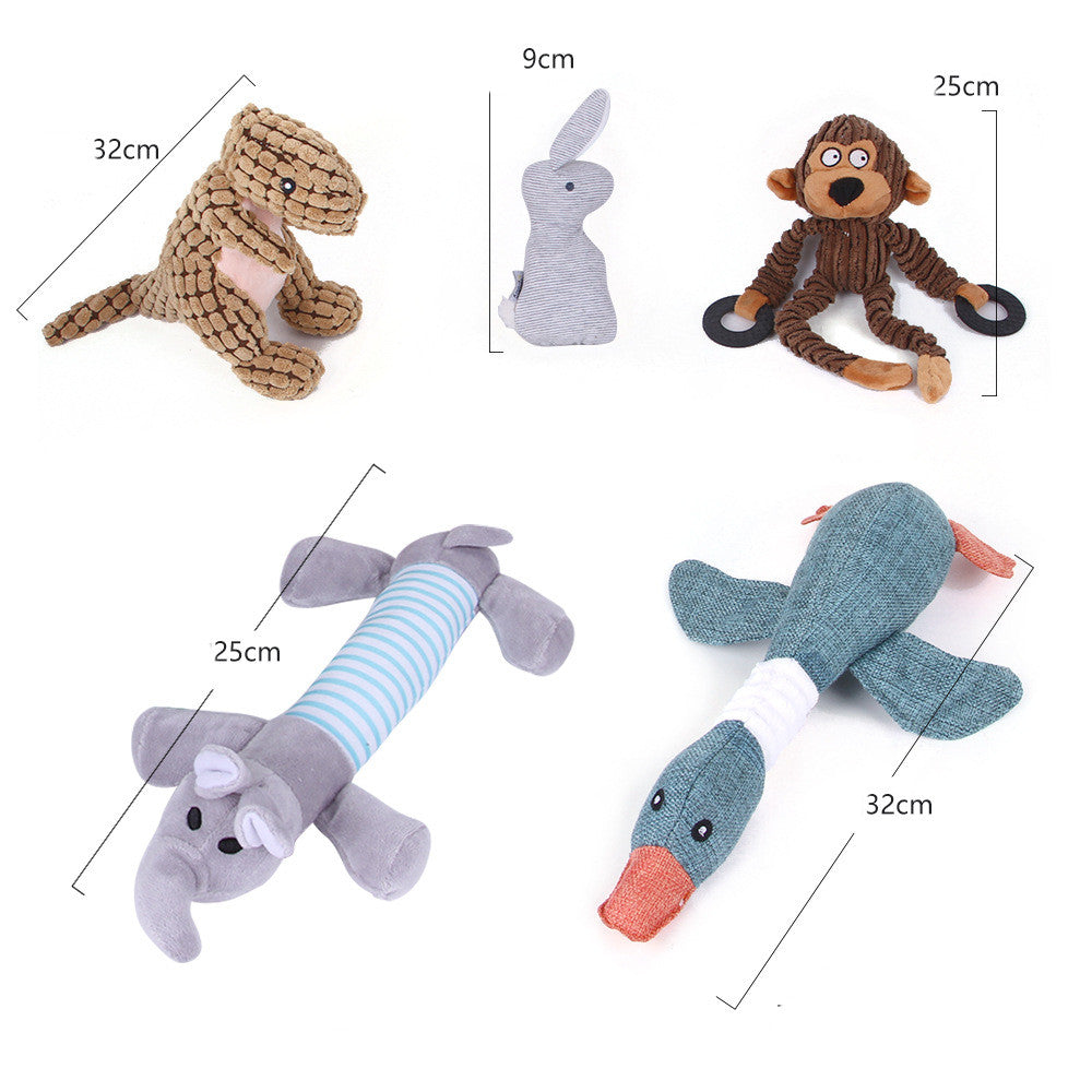 HKM-9934525 Durable Cotton Rope and Plush Dog Toy Set for Teeth Cleaning and Grinding