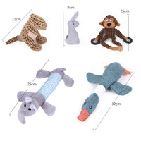 HKM-9934525 Durable Cotton Rope and Plush Dog Toy Set for Teeth Cleaning and Grinding