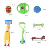 HKM-9934525 Durable Cotton Rope and Plush Dog Toy Set for Teeth Cleaning and Grinding