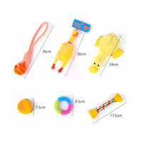HKM-9934525 Durable Cotton Rope and Plush Dog Toy Set for Teeth Cleaning and Grinding