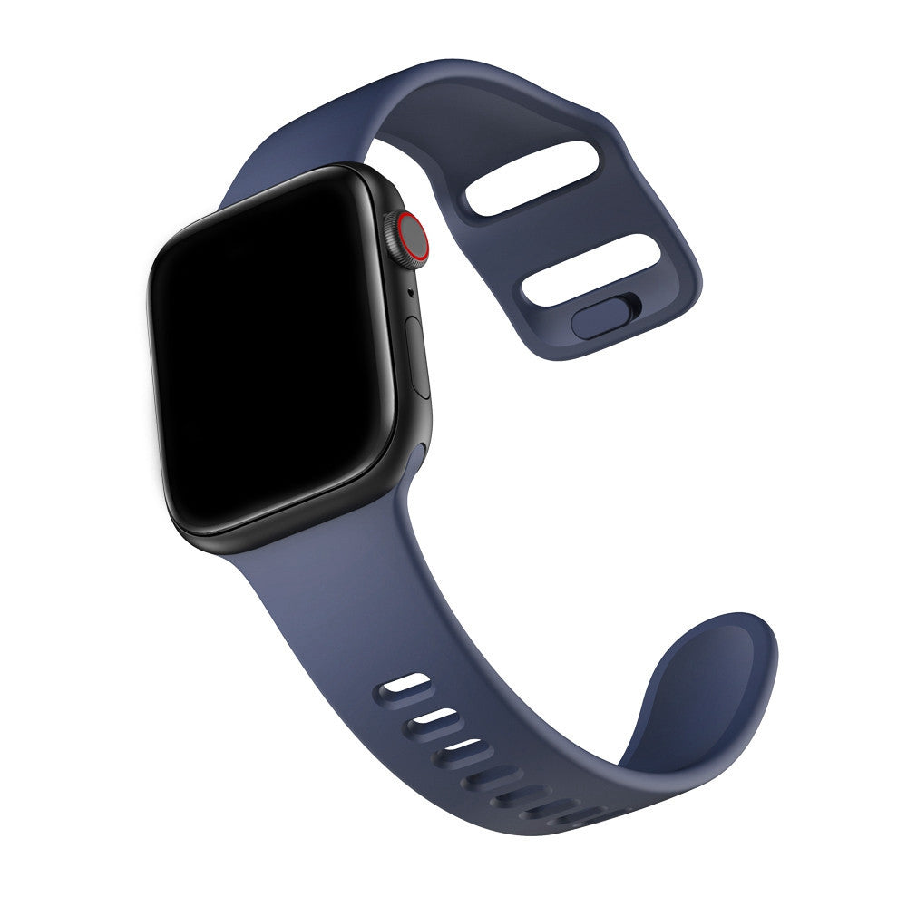 HKM-993555 Liquid Silicone Sports Strap for Apple Watch - Simple Solid Color Wristband