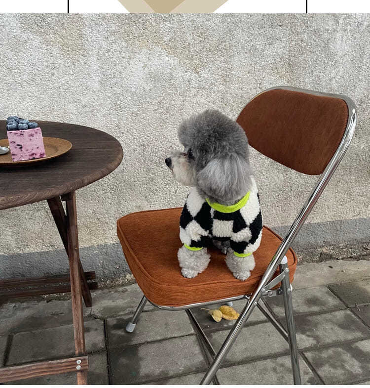HKM-9936061 Checkerboard Pattern Velvet Pet Clothes - Small to XXL Sizes Available