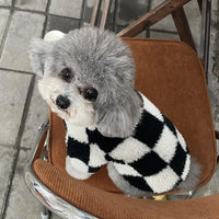 HKM-9936061 Checkerboard Pattern Velvet Pet Clothes - Small to XXL Sizes Available