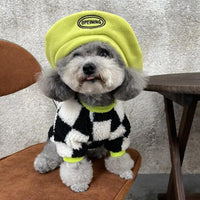 HKM-9936061 Checkerboard Pattern Velvet Pet Clothes - Small to XXL Sizes Available