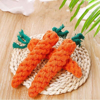 HKM-993683 Cotton Carrot Dog Toy for Molar Teeth Cleaning, Bite-Resistant, 20cm