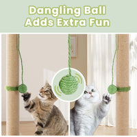 HKM-9936957 Indoor Cat Scratching Post, 33-Inch Tall with Dangling Ball and Palm Tree Design
