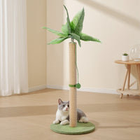 HKM-9936957 Indoor Cat Scratching Post, 33-Inch Tall with Dangling Ball and Palm Tree Design