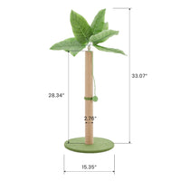 HKM-9936957 Indoor Cat Scratching Post, 33-Inch Tall with Dangling Ball and Palm Tree Design