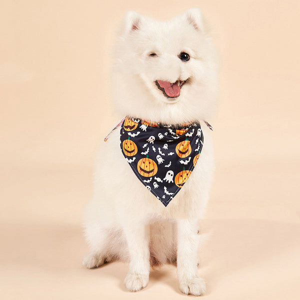HKM-9937085 Halloween Double-Sided Saliva Towel for Pets - Various Patterns and Sizes Available
