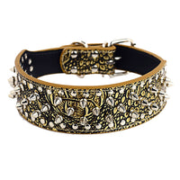 HKM-9937469 Large Dog Punk Rivet Style PU Pet Collar in Multiple Colors