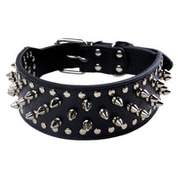 HKM-9937469 Large Dog Punk Rivet Style PU Pet Collar in Multiple Colors