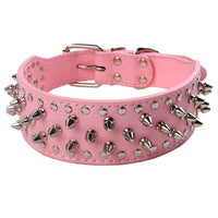HKM-9937469 Large Dog Punk Rivet Style PU Pet Collar in Multiple Colors