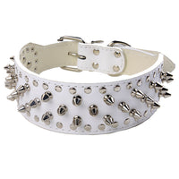 HKM-9937469 Large Dog Punk Rivet Style PU Pet Collar in Multiple Colors