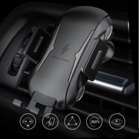 HKM-993747 Smart Induction Car Phone Holder with Wireless Charging - Compatible with 4 to 6.5-Inch Devices