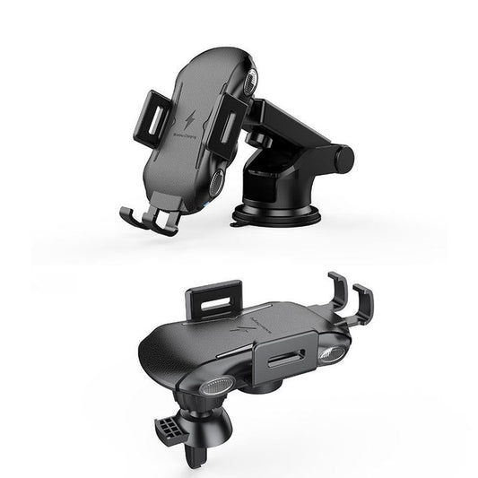 HKM-993747 Smart Induction Car Phone Holder with Wireless Charging - Compatible with 4 to 6.5-Inch Devices