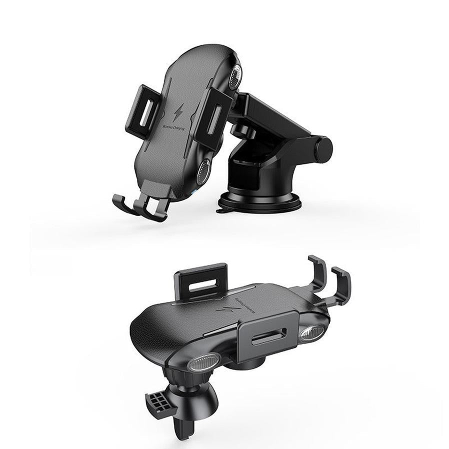 HKM-993747 Smart Induction Car Phone Holder with Wireless Charging - Compatible with 4 to 6.5-Inch Devices
