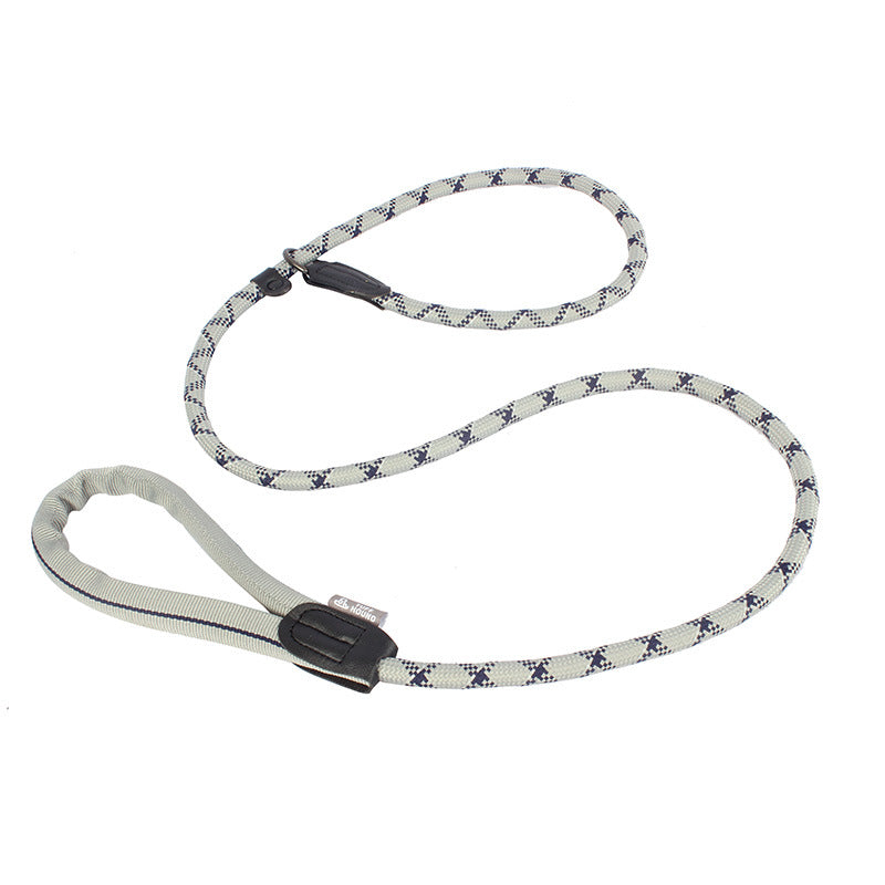 HKM-9939261 Integrated Nylon Pet Leash and Collar Set with Feces Bags - Blue, Black, Yellow, Gray, Pink