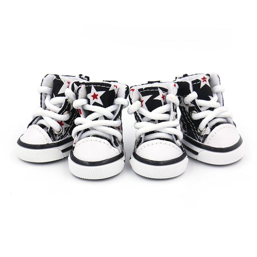 HKM-993939 Soft Canvas Dog Shoes for All Seasons - Comfortable Cowboy Design in Black, Apricot, and Grey Sizes 1-5