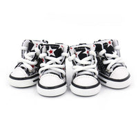HKM-993939 Soft Canvas Dog Shoes for All Seasons - Comfortable Cowboy Design in Black, Apricot, and Grey Sizes 1-5