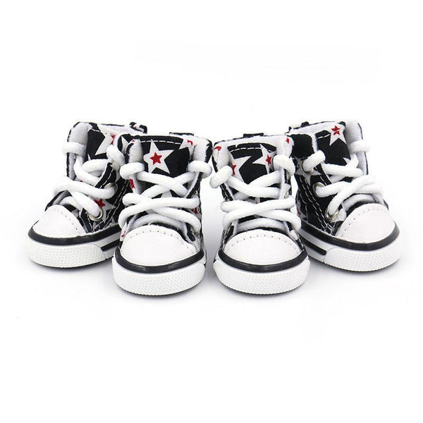HKM-993939 Soft Canvas Dog Shoes for All Seasons - Comfortable Cowboy Design in Black, Apricot, and Grey Sizes 1-5