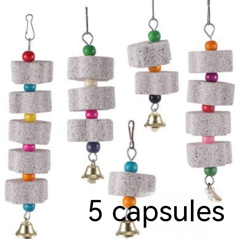HKM-9940285 Pet Molar Grinding Toy for Parrots - Mineral Nibbling Pendant in Multiple Sizes
