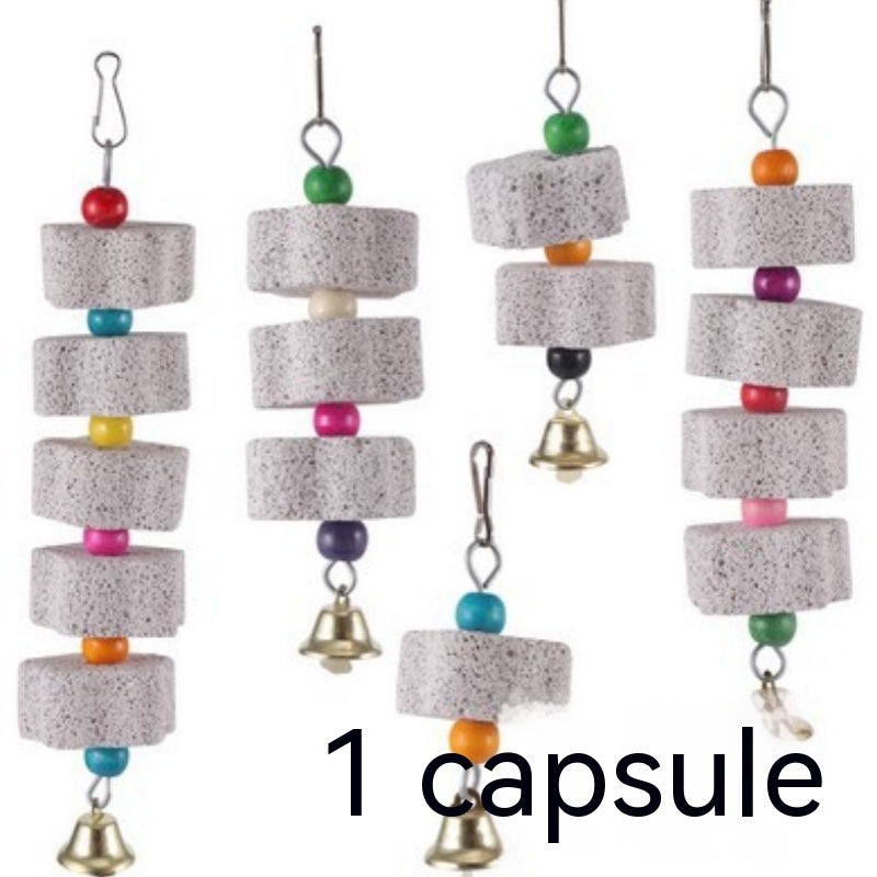 HKM-9940285 Pet Molar Grinding Toy for Parrots - Mineral Nibbling Pendant in Multiple Sizes