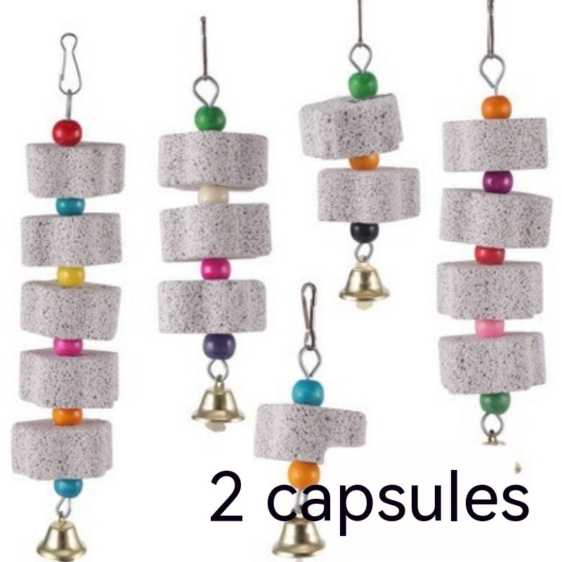 HKM-9940285 Pet Molar Grinding Toy for Parrots - Mineral Nibbling Pendant in Multiple Sizes
