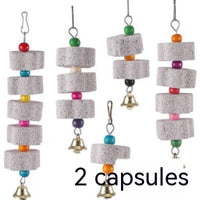 HKM-9940285 Pet Molar Grinding Toy for Parrots - Mineral Nibbling Pendant in Multiple Sizes
