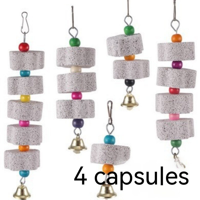 HKM-9940285 Pet Molar Grinding Toy for Parrots - Mineral Nibbling Pendant in Multiple Sizes