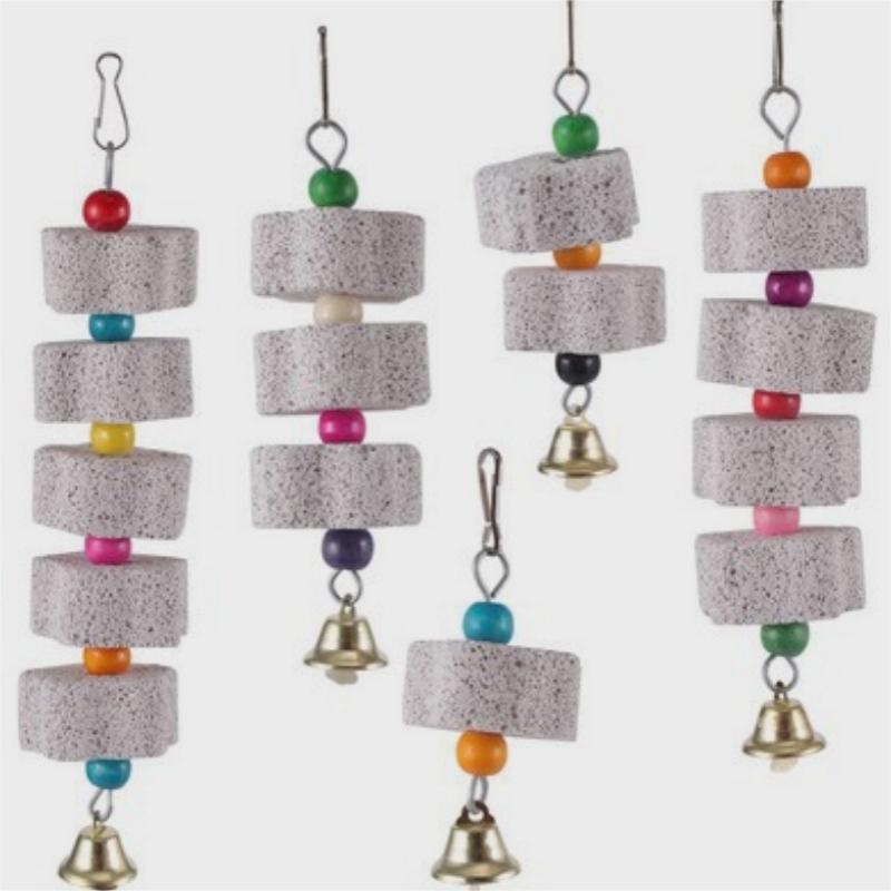 HKM-9940285 Pet Molar Grinding Toy for Parrots - Mineral Nibbling Pendant in Multiple Sizes