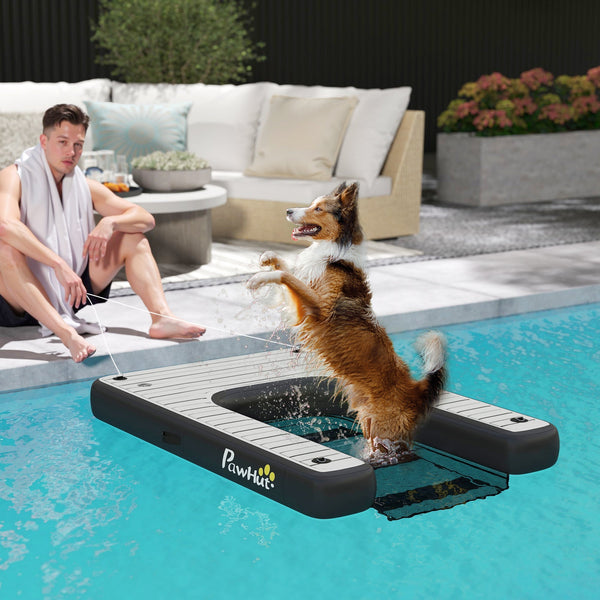 HKM-9940925 Inflatable Dog Boat Ramp for Easy Water Access, Non-Slip Design, Maximum Load 286 lbs